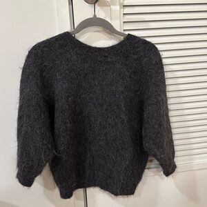 NEW ba&sh Fill Alpaca-Blend Twist Sweater Carbon color Size 0